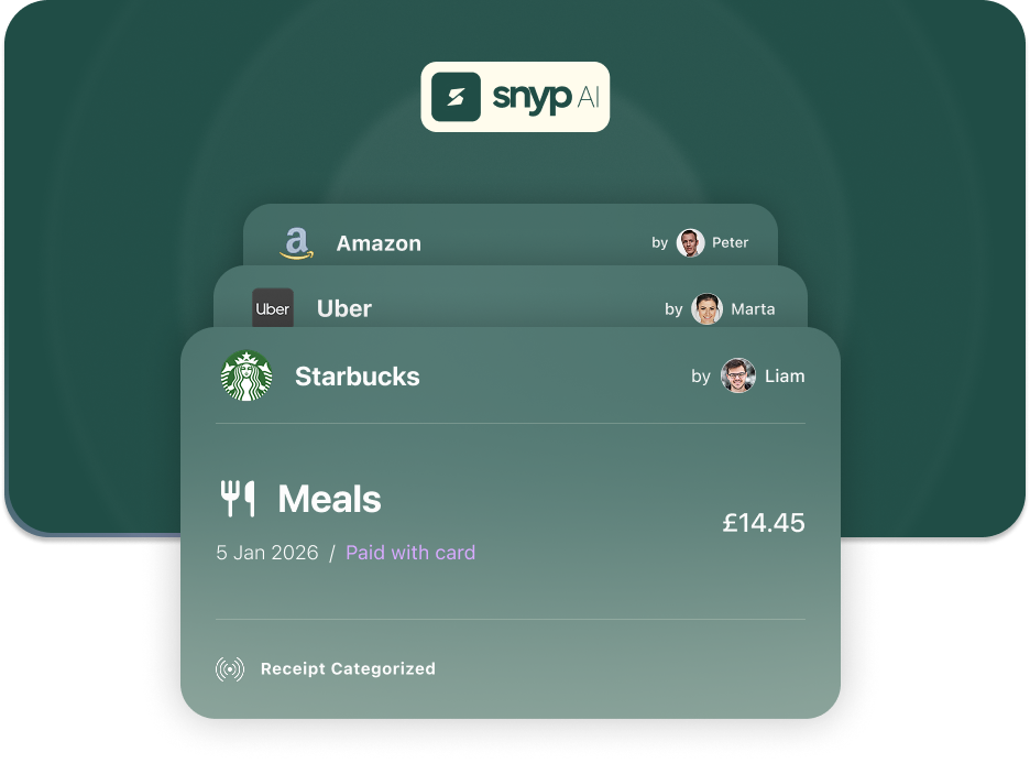 Snyp automatically categorising a receipt into the correct expense account